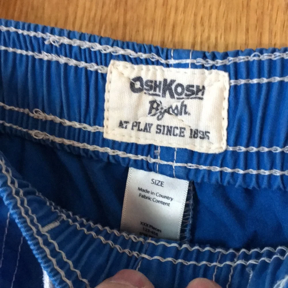OshKosh BGosh size 7 royal blue pocket cargo cotton poplin pull on shorts